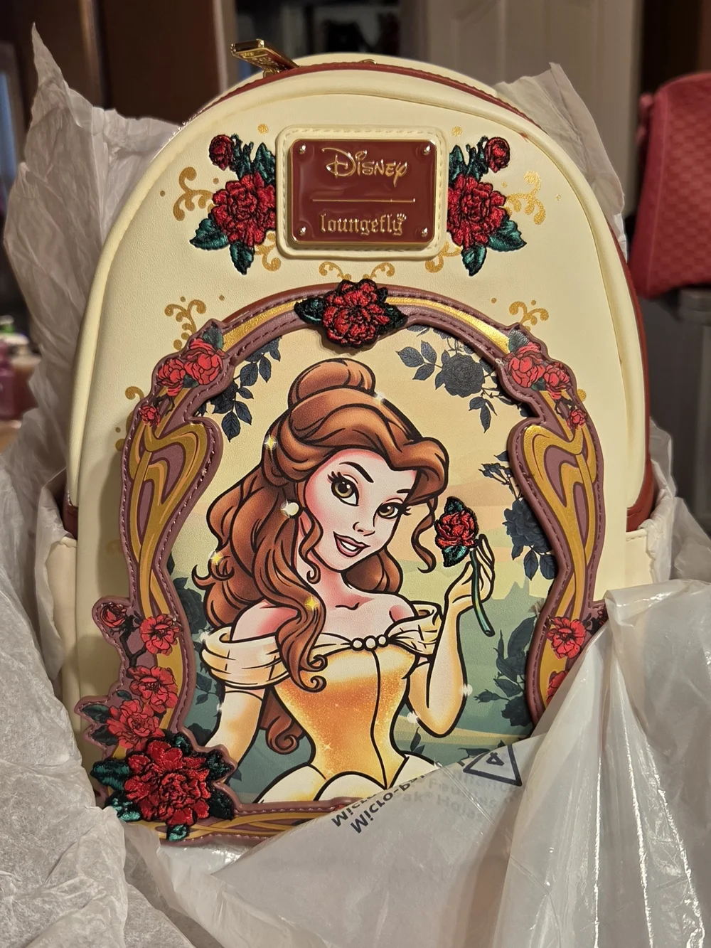 Loungefly Beauty and the Beast Exclusive Belle Floral Mini Backpack